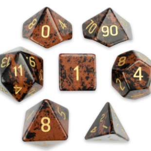 Mahogany Obsidian Dice Set