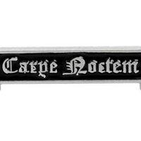 Carpe Noctem Banner Pin, 1.5" x 1/4". Gift RPG Gamer, Fashion Lapel D&D Pin, Accessory Gamer Pin, Gift for Gamer Friend. Sieze the Night Pin