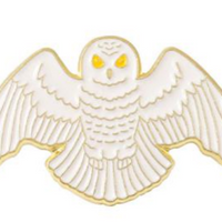 Classic Barn Owl Lapel Pin with Gold Back, Butterfly Clasp, RPG Gaming Gift, Pin for Gamers, Owl Lover Gift, Bird Lover Pin