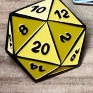 Yellow Mix D20 Pin
